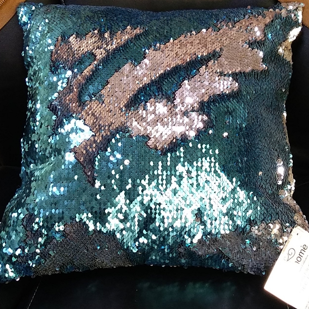 Sequin mermaid pillow